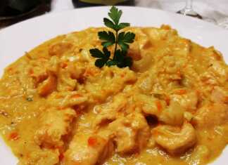 Κοτόπουλο αλα κρεμ με κουνουπίδι.