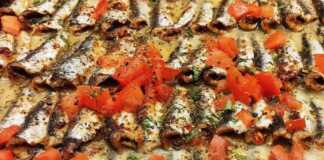 Γαύρος στο φούρνο με σάλτσα μουστάρδας