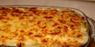 ζυμαρικά ογκρατέν με κιμά και μπεσαμέλ