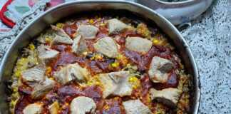 Ρύζι με λαχανικά και χοιρινό στο φούρνο Ρύζι με λαχανικά και χοιρινό στο φούρνο