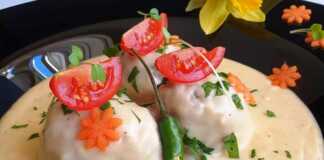 Κεφτέδες με ρύζι σε λευκή σάλτσα