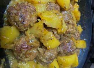 Κεφτεδάκια και καραμελωμένες πατάτες