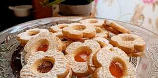 Λουλούδι μπισκότο με μαρμελάδα ή νουτέλα