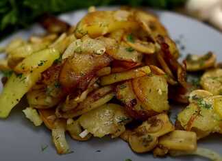 Τηγανιτές Πατάτες με μανιτάρια