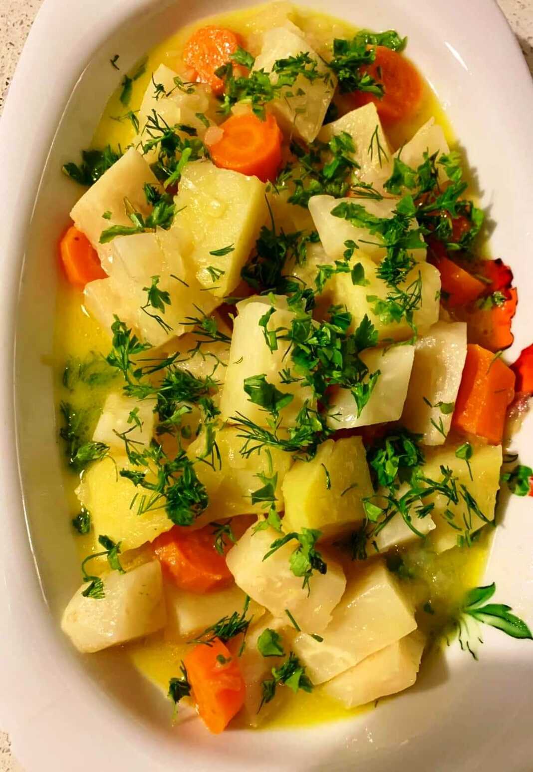 Βραστές Πατάτες με λαχανικά