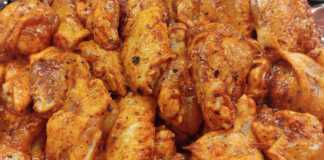 Φτερούγες κοτόπουλου μαριναρισμένες με μουστάρδα με μέλι