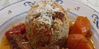 Μοσχάρι κοκκινιστό με ρύζι !