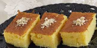 Σιμιγδαλένιο κέικ (Ραβανί) 