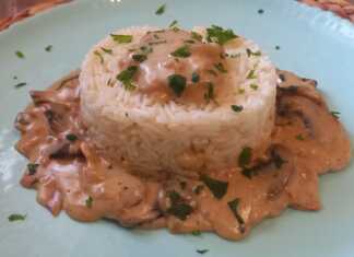 ryzi basmati me kremwdh saltsa manitariwn