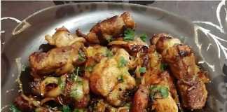 Χοιρινή τηγανιά με κρεμμύδια