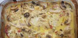 Μπριζόλες με μανιτάρια, λιωμένο τυρί και κρέμα