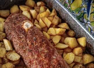 Ρολό κιμα ψητό με τυριά και πατάτες