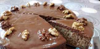 Κέικ με καρύδι και σοκολάτα