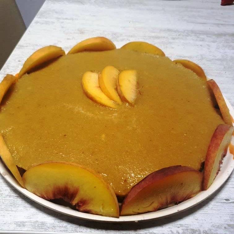 keikRod;akimo Κέικ Ροδάκινο χωρίς ψησιμο