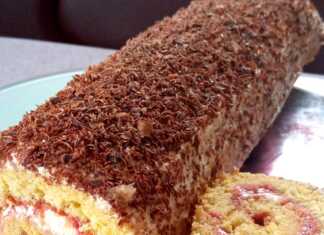 Ρολό με μαρμελάδα και κρέμα