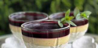 Κρέμα μπανάνας με ζελέ κεράσι