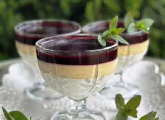 Κρέμα μπανάνας με ζελέ κεράσι