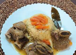 Λεμονάτο Μοσχαράκι με μανιτάρια και ρύζι