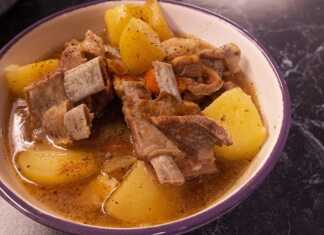 Πατάτες βραστές με αρνίσια παϊδάκια