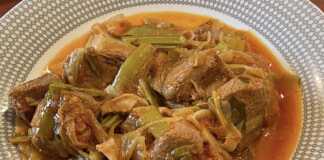 Χοιρινό με πράσσα και σέλινο