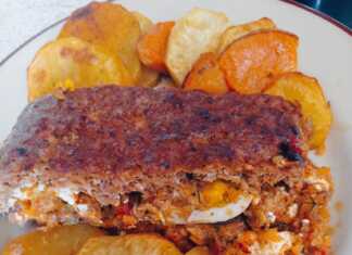 Ρολό κιμά γεμιστό στο φούρνο