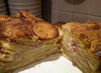 Πατάτες Ογκρατέν με ζαμπόν και καπνιστό τυρί