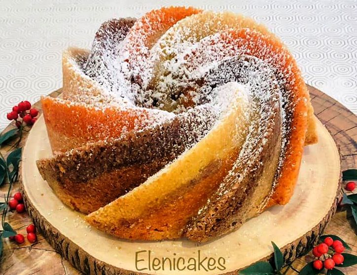 Κεικ Μαρμπέ με τρεις γεύσεις