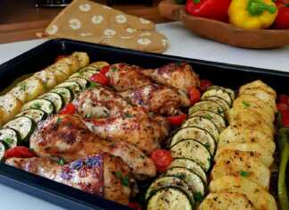 Κοτόπουλο στο φούρνο με πατάτες και κολοκυθάκια