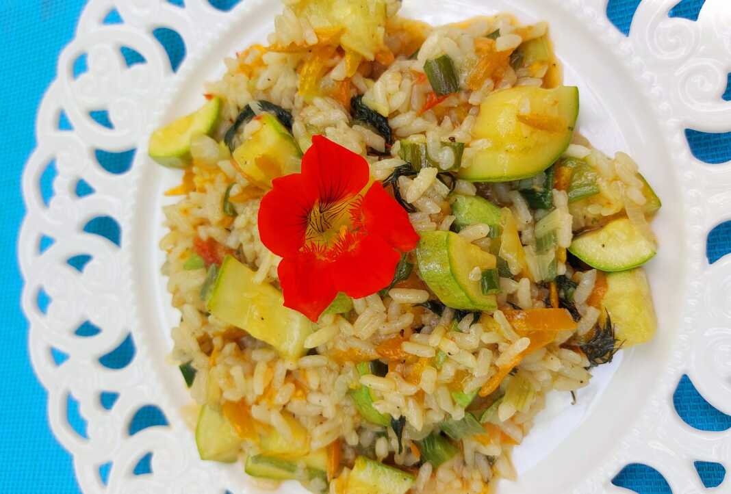 kolokithakiaRizi Κολοκυθάκια με ρύζι στο τηγάνι