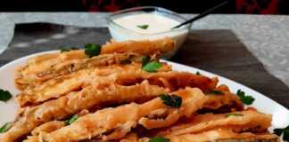 Τραγανό Κολοκυθάκι με σως σκόρδου