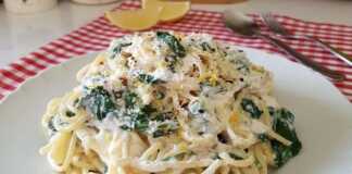 Μακαρόνια με ρικότα λεμόνι και σπάνακι