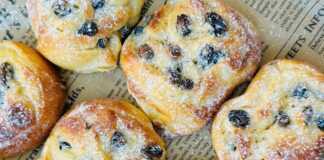 Ρολάκια με κρέμα και σταφίδες