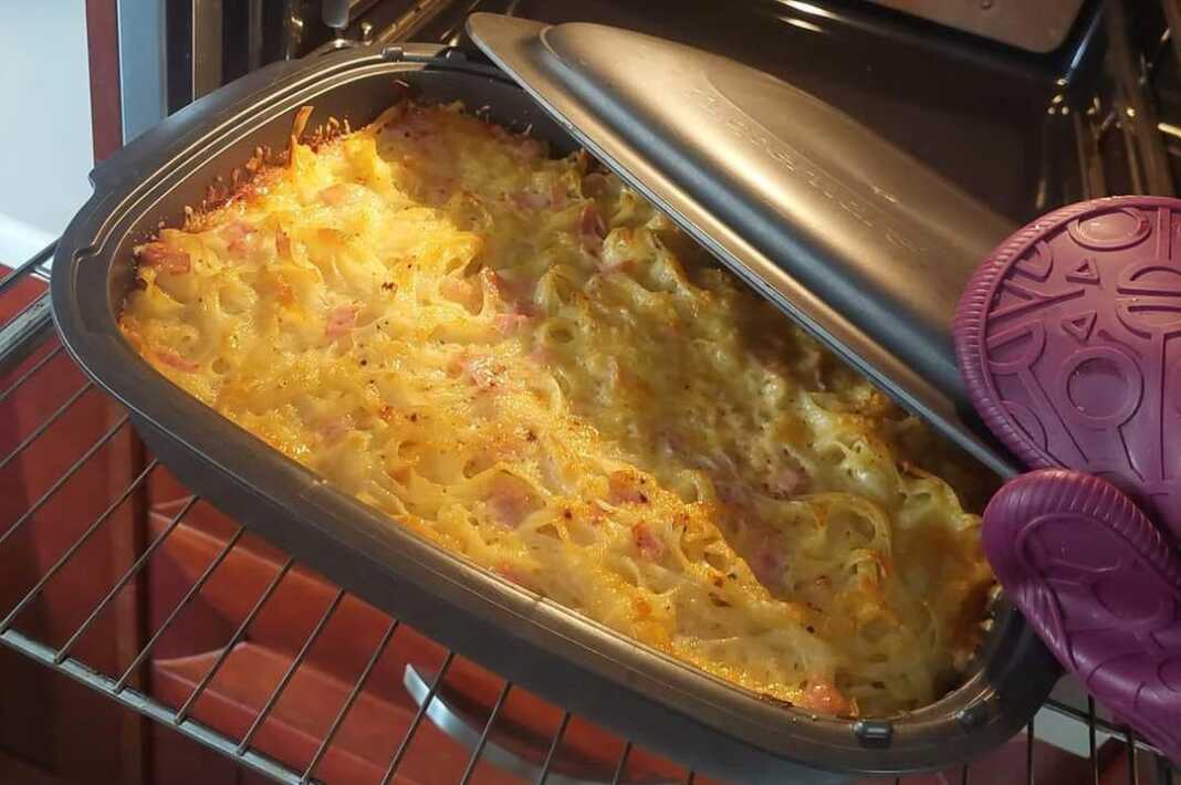 soufletirion Σουφλέ με ταλιατέλες και ζαμπόν