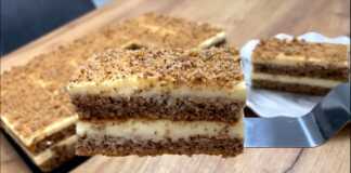 Κέικ με καρύδι και κρέμα