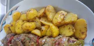 Κοντοσούβλι με πατάτες φούρνου