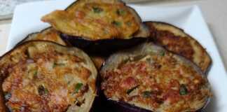 Ροδέλες Μελιτζάνας γεμιστές στο τηγάνι