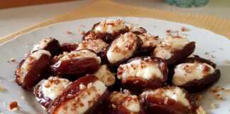 Χουρμαδες γεμιστοί με τυρι και καρύδια 