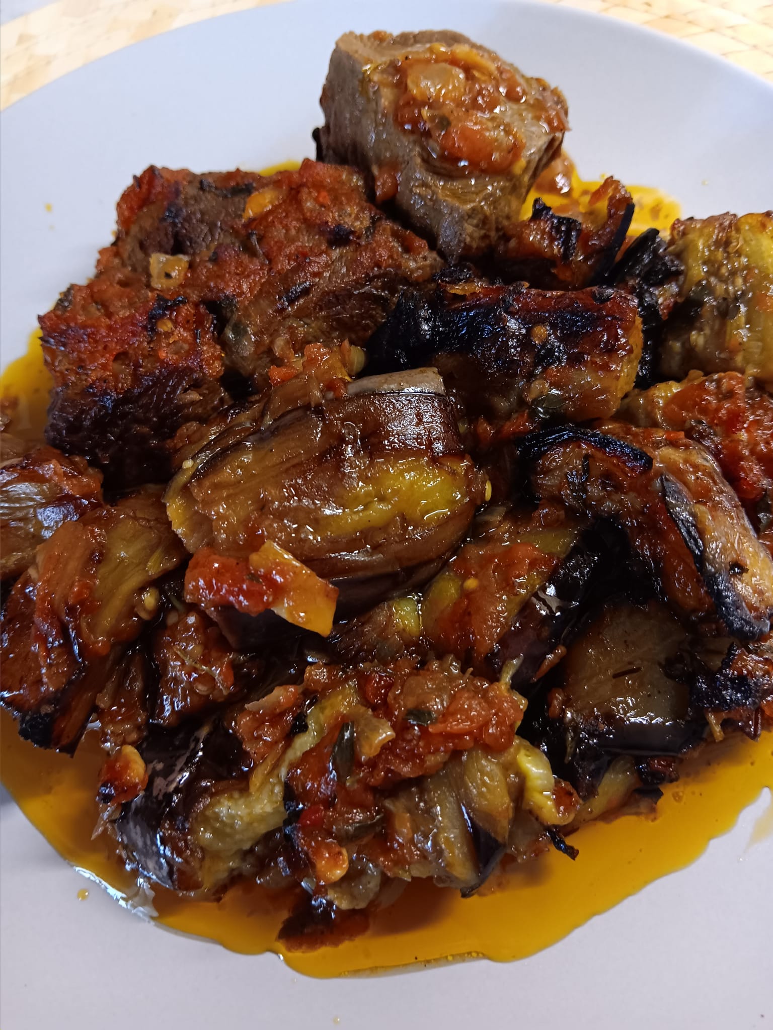 xteniMelitzanes Χτένι με Μελιτζάνες φούρνου μελομένες