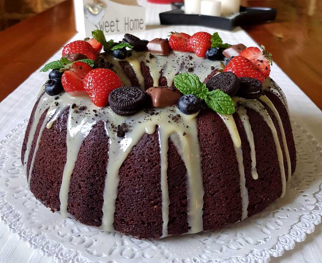 κέικ σοκολάτας με κομμάτια oreo