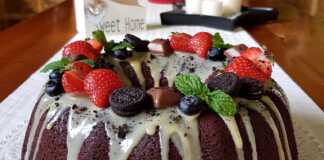 κέικ σοκολάτας με κομμάτια oreo