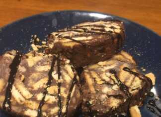 κορμός με σοκολάτα και καρύδια