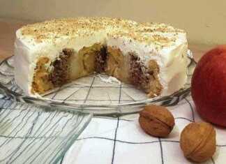 Μηλόπιτα με Ολόκληρα Μήλα: αφράτη ζύμη και σαντιγί στην κορυφή.