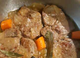 Κλασικό Μοσχαράκι Λεμονάτο Κατσαρόλας, με πλούσια σάλτσα.