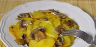 Πατάτες με μανιτάρια σε κρέμα γάλακτος