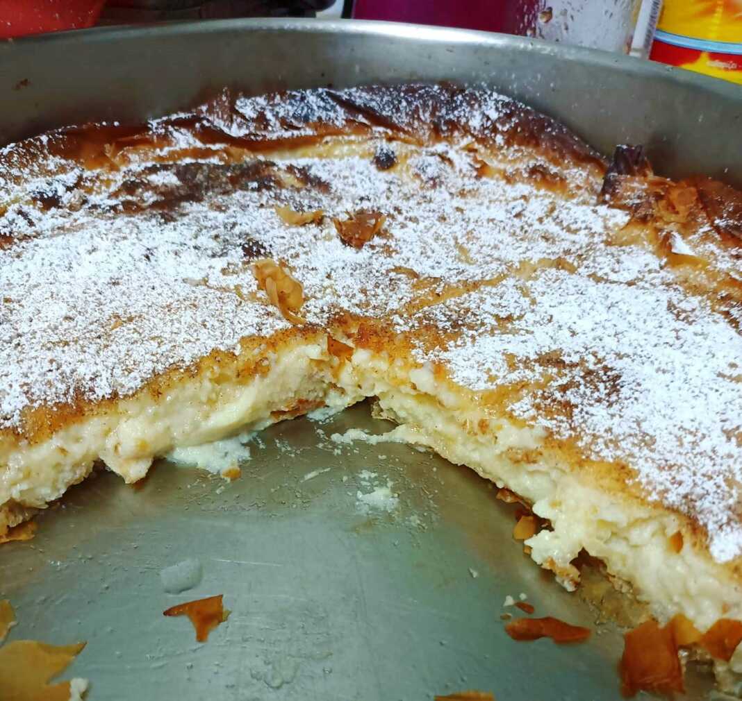 γαλατόπιτα με φύλλο κρούστας