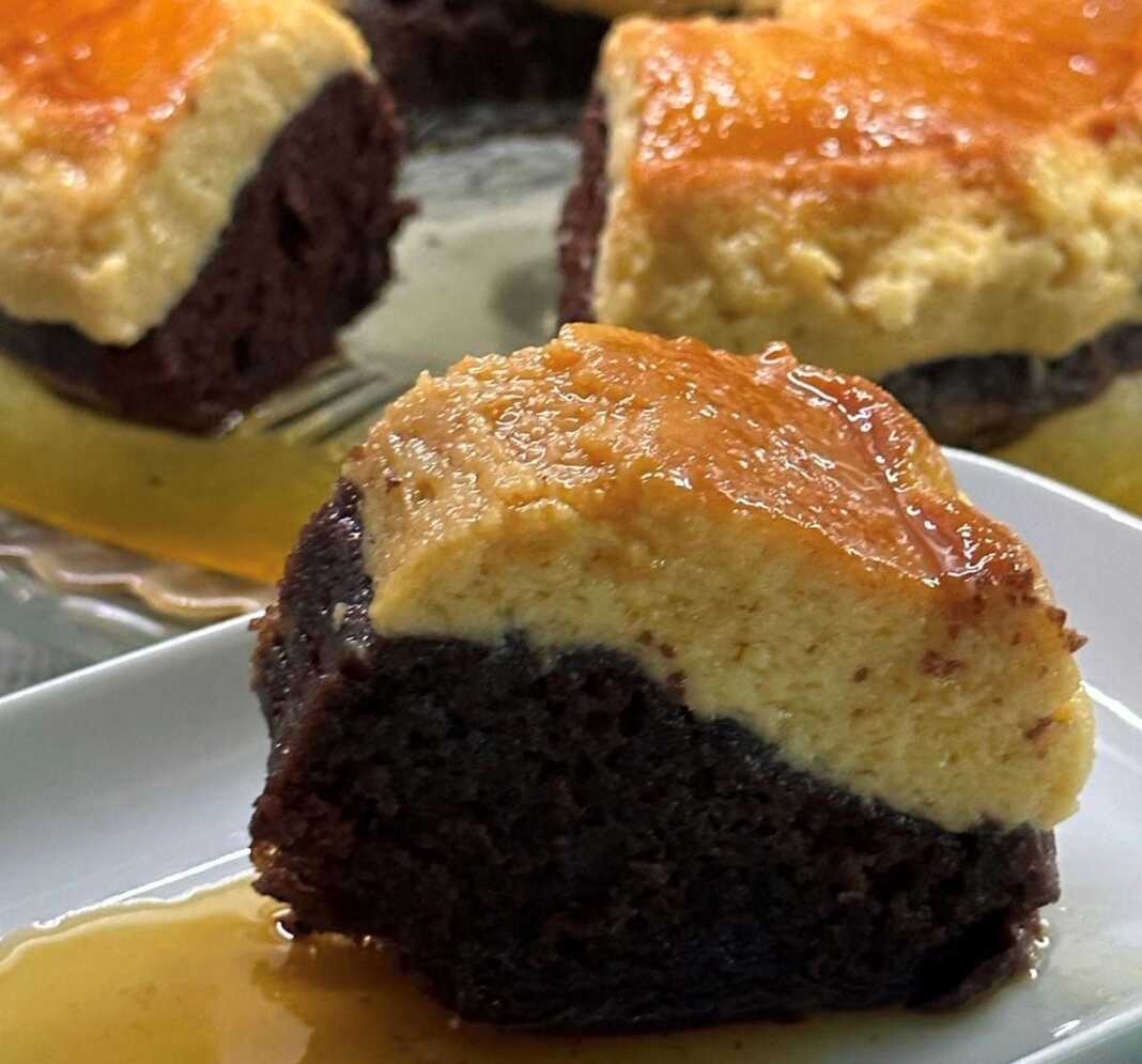 κέικ σοκολάτας με κρέμα καραμελέ