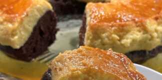 κέικ σοκολάτας με κρέμα καραμελέ