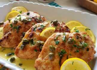 κοτόπουλο με σάλτσα λεμονιού