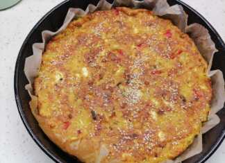 Μπατζίνα με πατάτα και πιπεριές