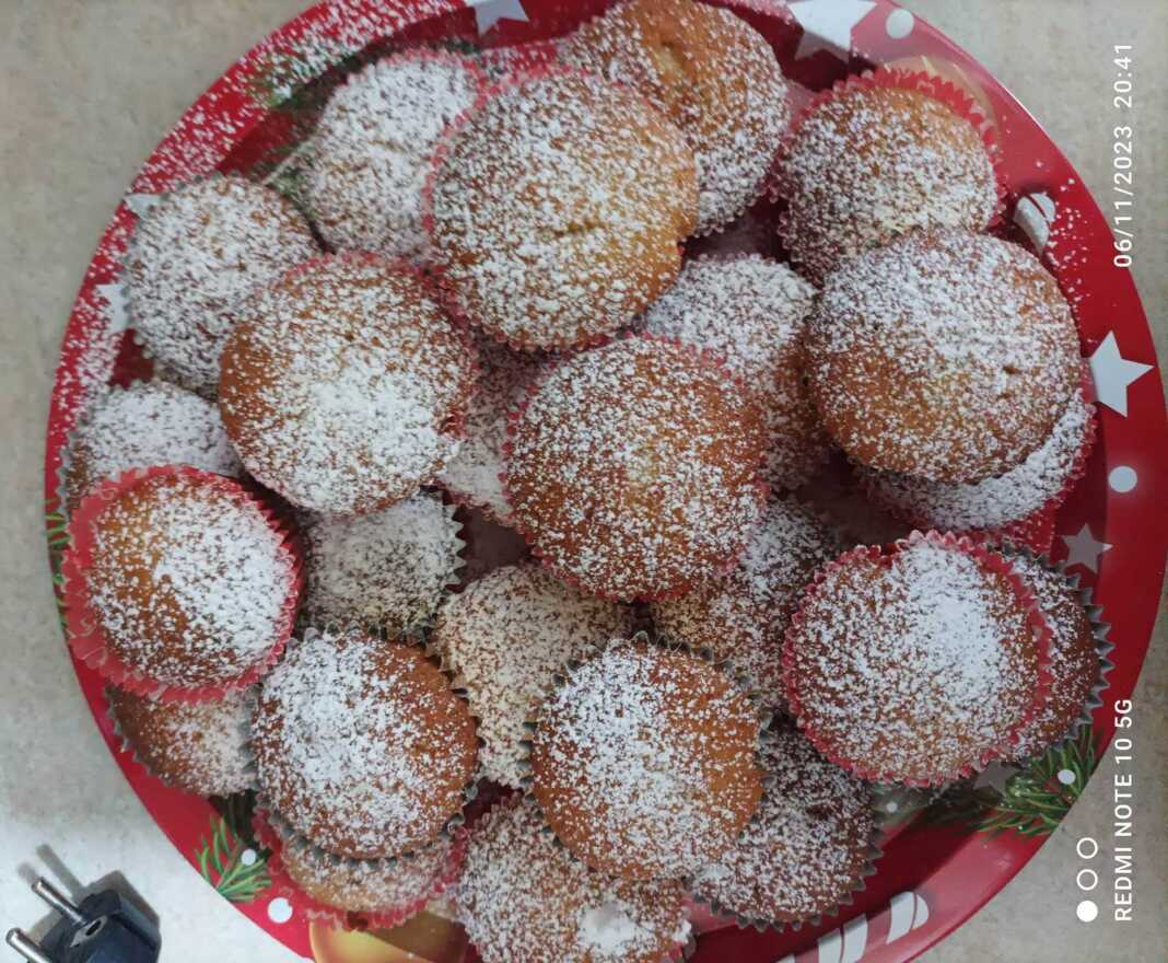 muffins με πορτοκαλί καρύδα και Nutella